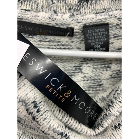 Preswick & Moore Petite Black White Marled Cowl Neck Pocket Sweater Size PM NWT - Picture 3 of 6